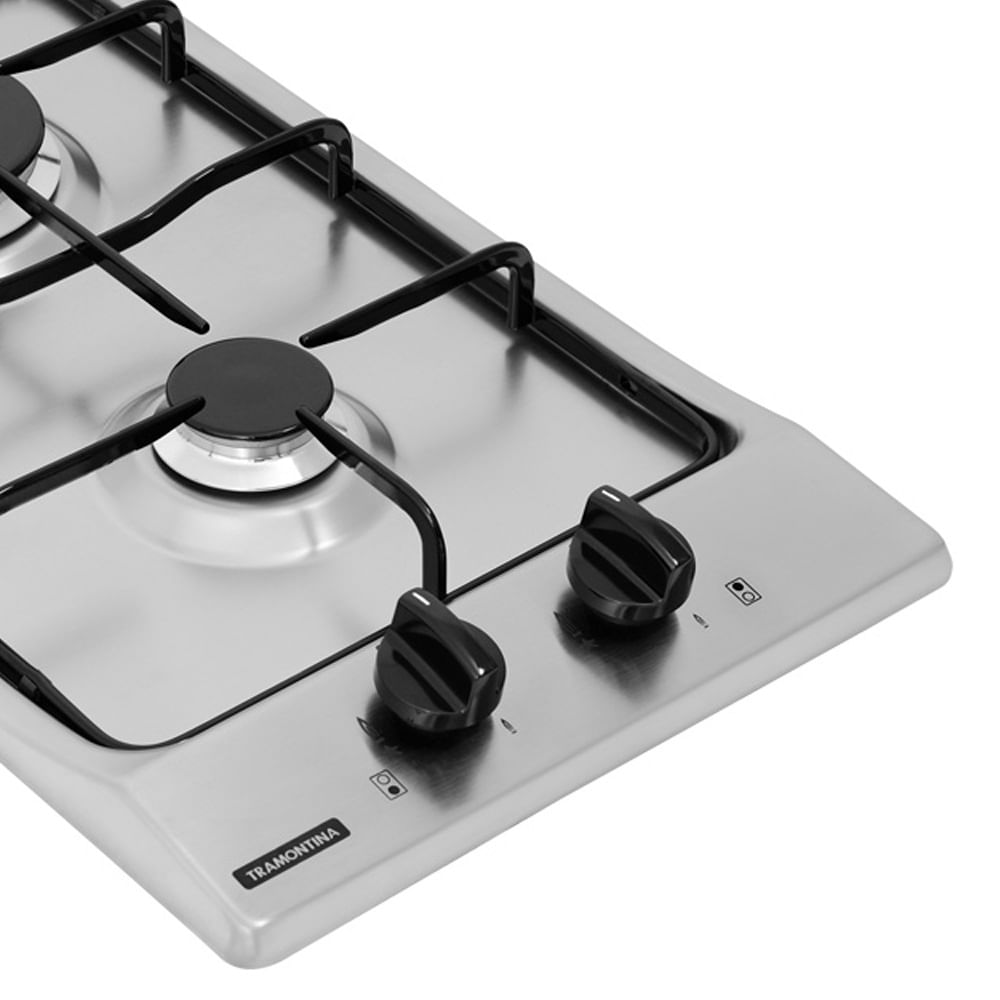 Cooktop 2 Bocas Inox 30cm à Gás Dominó Tramontina Bivolt ebbamoveis