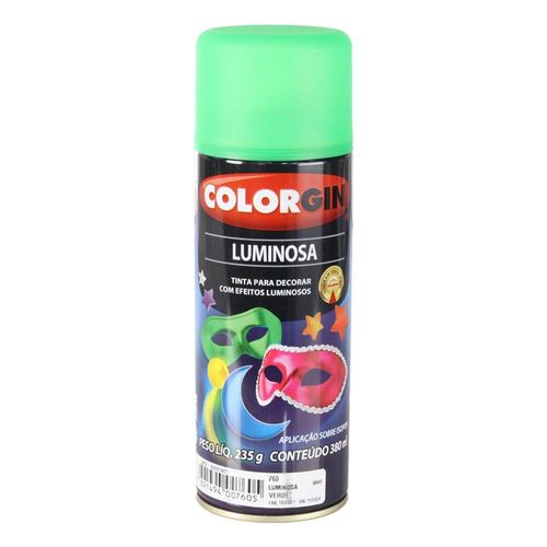 Tinta Spray Colorgin Luminosa 380ML Verde - ebbamoveis