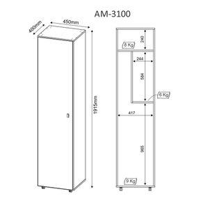 Armario-AM3100-1-porta-MDP-Tecnomobili-Branco