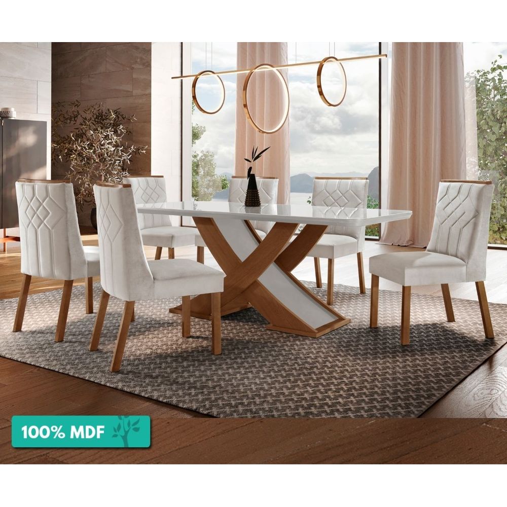 Sala de Jantar-Jogo de Mesa com 6 cadeiras-Copa-Móveis em Oferta